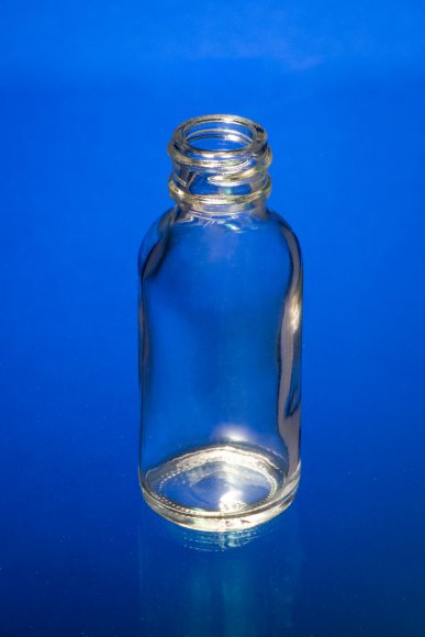 1oz (30ml) Flint (Clear) Big Bead Boston Round Glass Bottle - 20-400 Neck